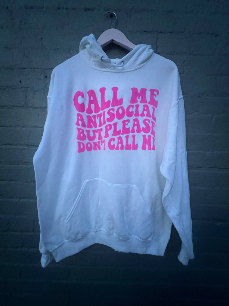 Call Me Antisocial Large Sweatshirt Ready to Ship Harper’s Haven